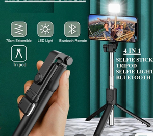 Tripod Stand Selfie Stick  (WITH LIGHT) 5.5 Feet Height