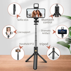 Tripod Stand Selfie Stick  (WITH LIGHT)