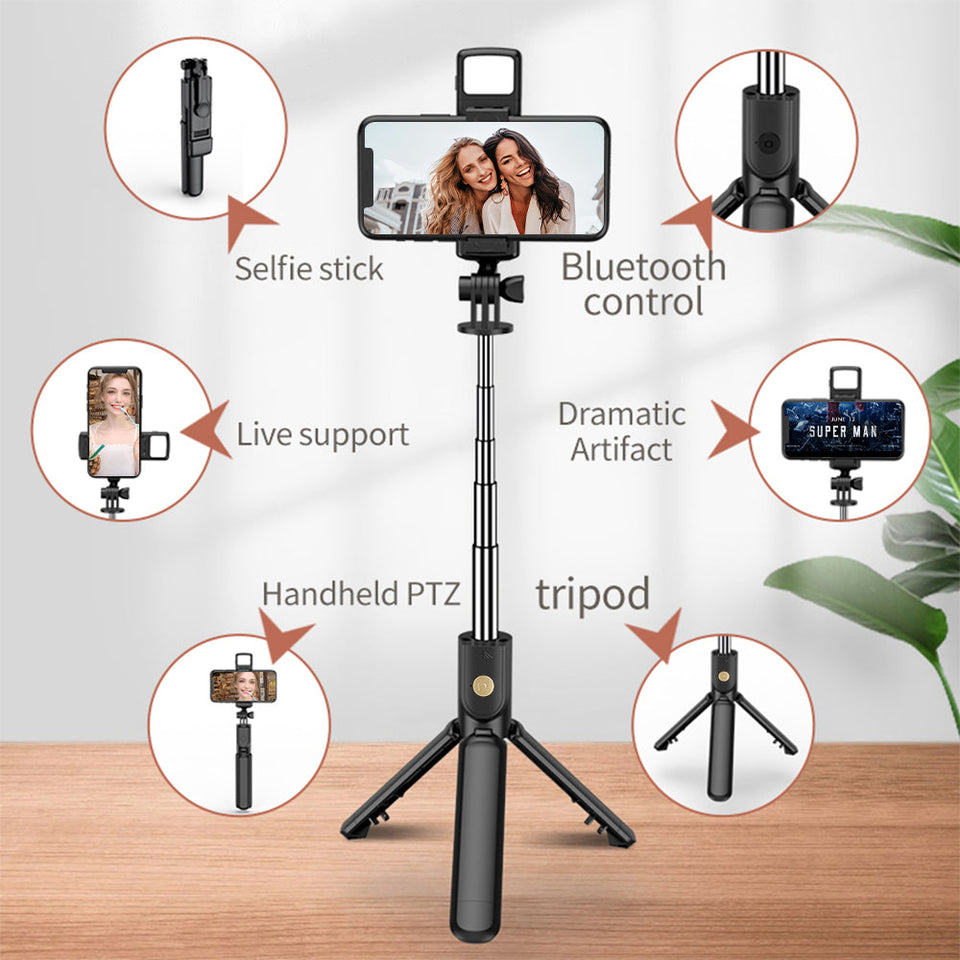 Tripod Stand Selfie Stick  (WITH LIGHT) 5.5 Feet Height