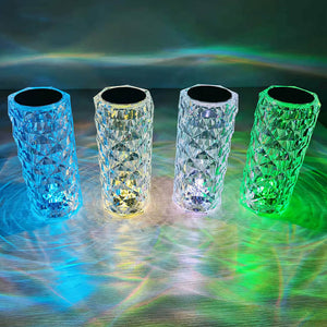 Crystal Table Lamp with 16-Color Touch-Control RGB Light